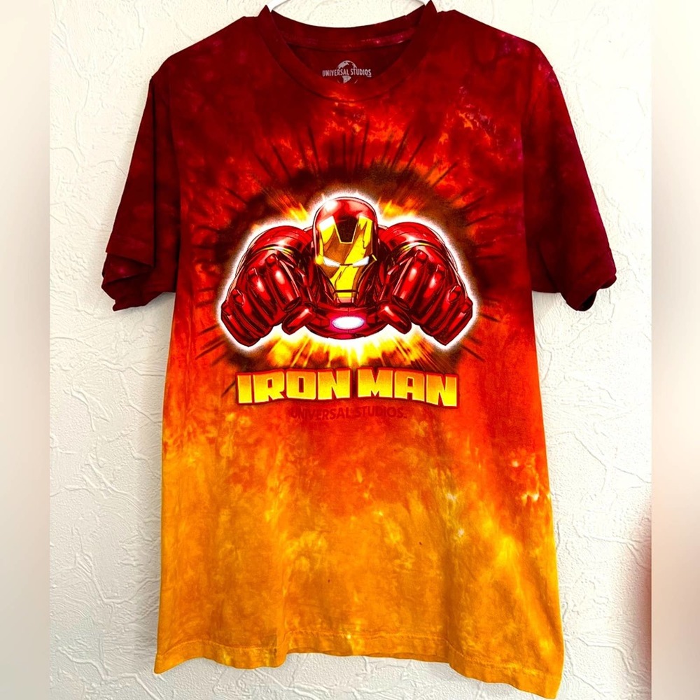 Vintage Universal Studios IronMan Tie Dye T-Shirt Size Medium Marvel NWOT
